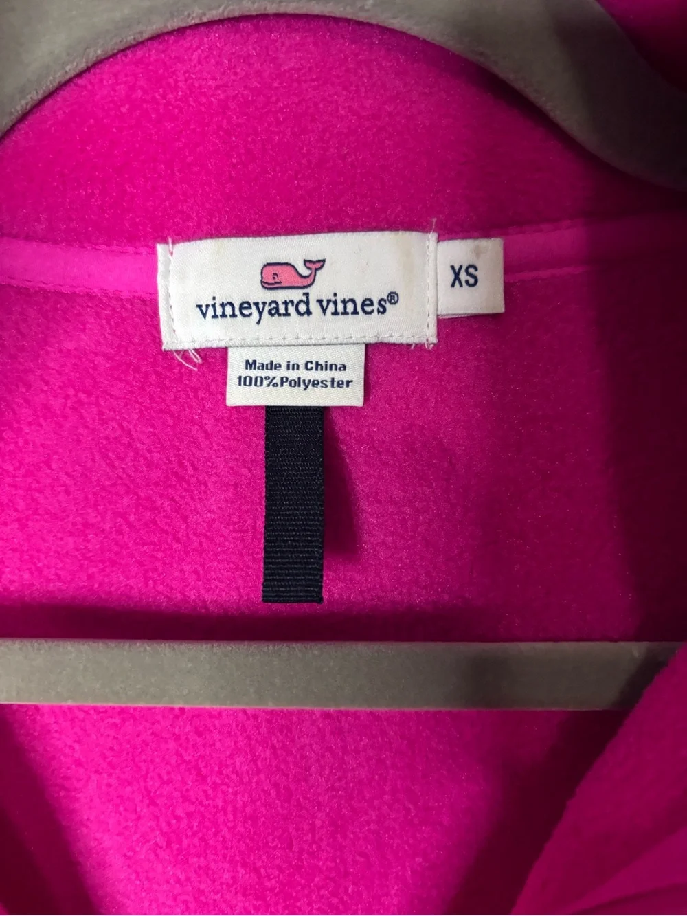Vineyard Vines Hot Pink Fleece Quarter Zip Pullover XS